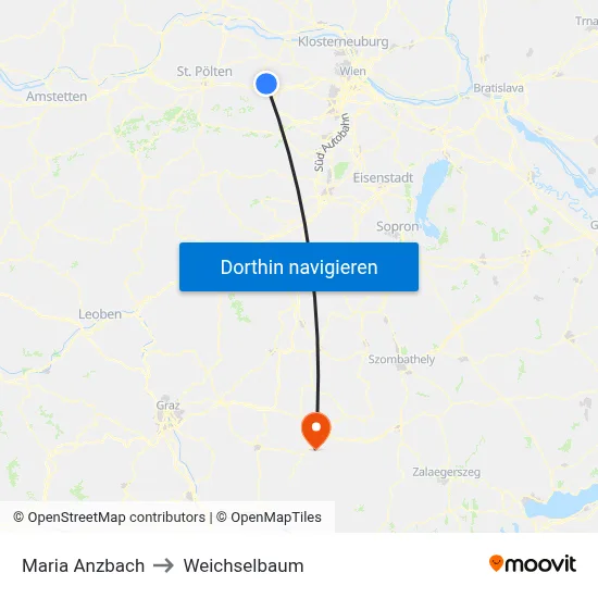 Maria Anzbach to Weichselbaum map