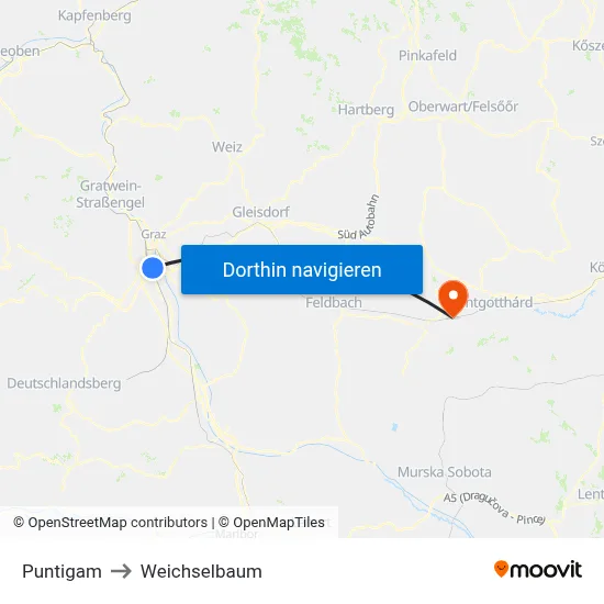 Puntigam to Weichselbaum map