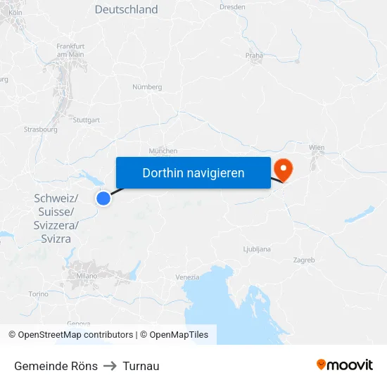 Gemeinde Röns to Turnau map
