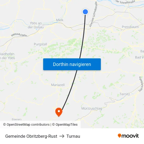 Gemeinde Obritzberg-Rust to Turnau map