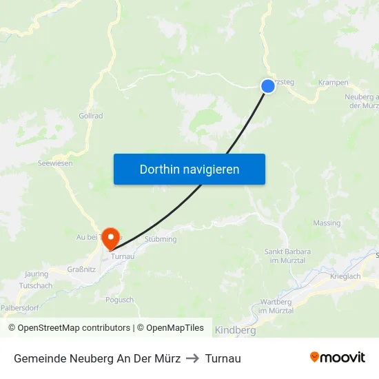 Gemeinde Neuberg An Der Mürz to Turnau map