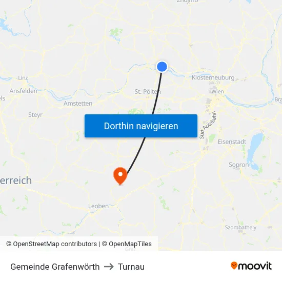 Gemeinde Grafenwörth to Turnau map