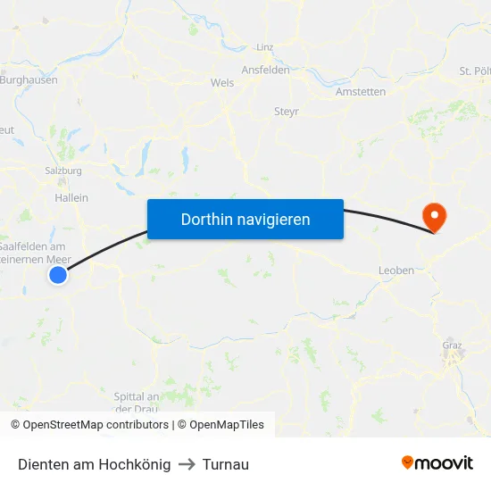 Dienten am Hochkönig to Turnau map