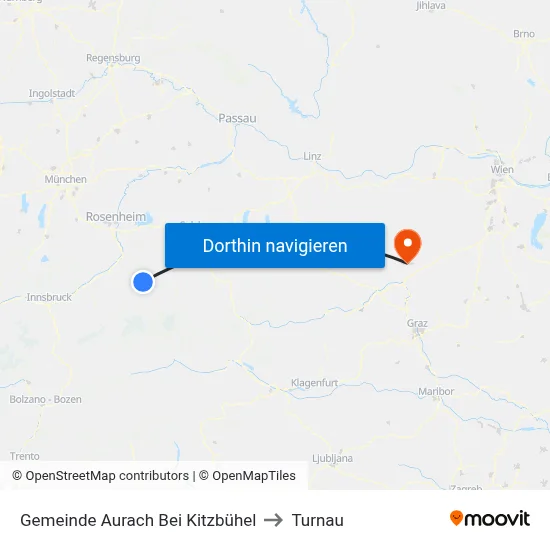 Gemeinde Aurach Bei Kitzbühel to Turnau map