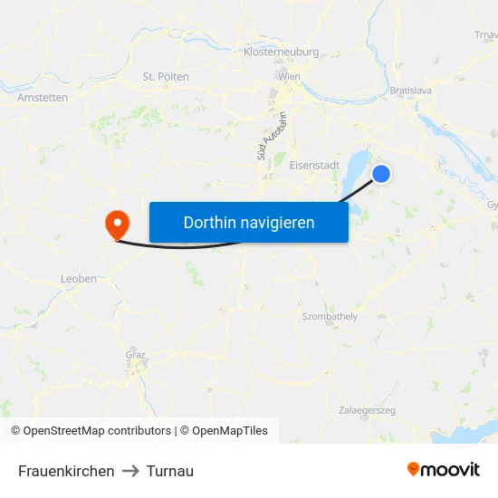Frauenkirchen to Turnau map