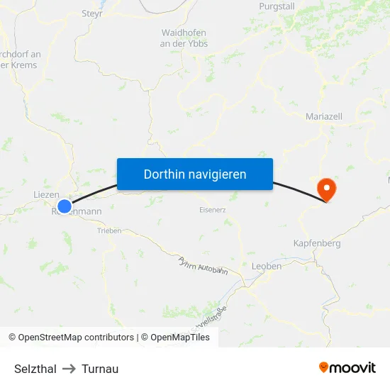 Selzthal to Turnau map