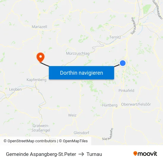 Gemeinde Aspangberg-St.Peter to Turnau map