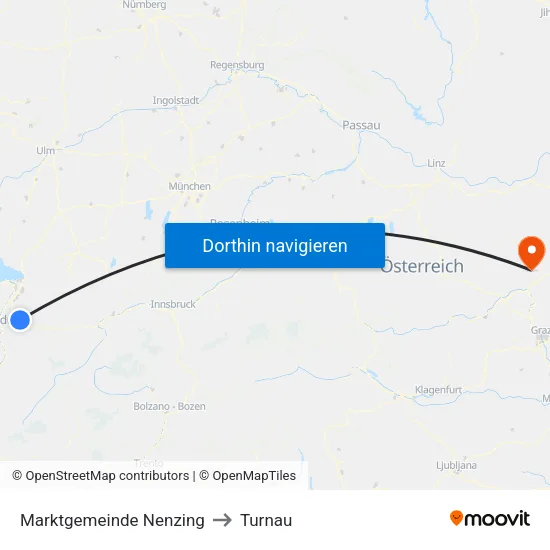 Marktgemeinde Nenzing to Turnau map