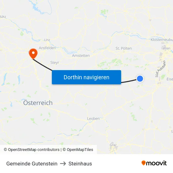 Gemeinde Gutenstein to Steinhaus map