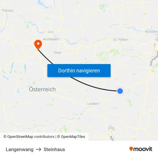 Langenwang to Steinhaus map