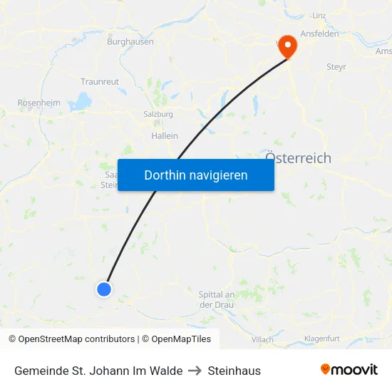 Gemeinde St. Johann Im Walde to Steinhaus map