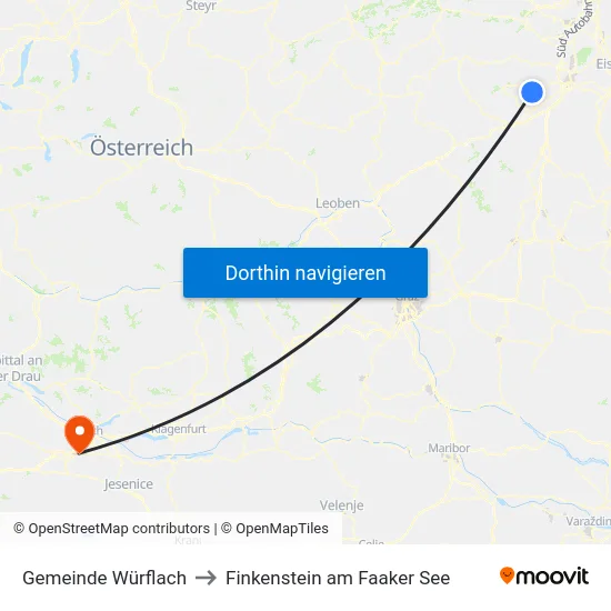 Gemeinde Würflach to Finkenstein am Faaker See map