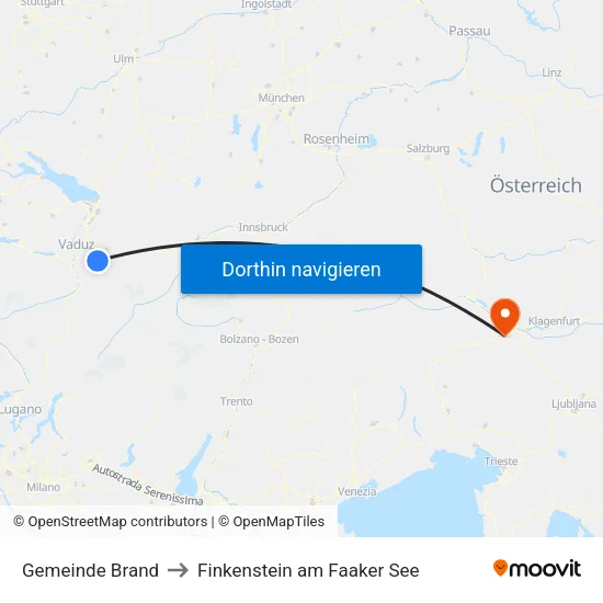 Gemeinde Brand to Finkenstein am Faaker See map