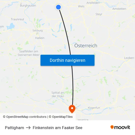 Pattigham to Finkenstein am Faaker See map