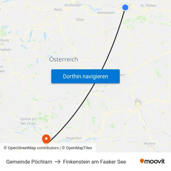 Gemeinde Pöchlarn to Finkenstein am Faaker See map