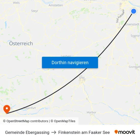 Gemeinde Ebergassing to Finkenstein am Faaker See map