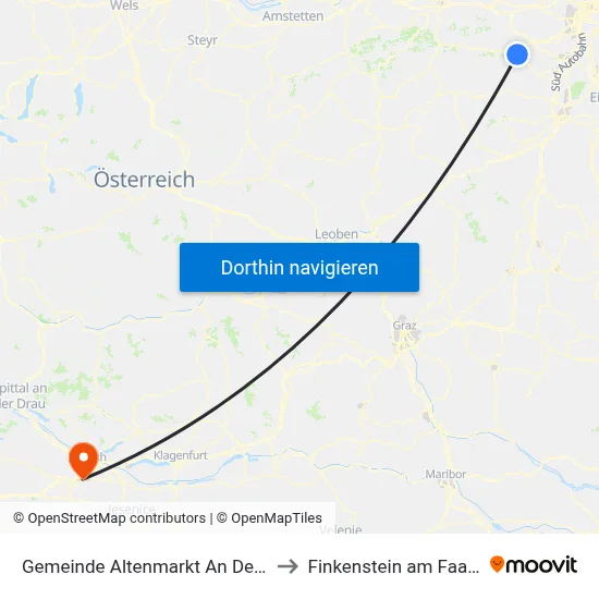 Gemeinde Altenmarkt An Der Triesting to Finkenstein am Faaker See map