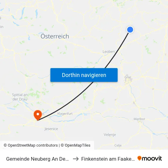 Gemeinde Neuberg An Der Mürz to Finkenstein am Faaker See map