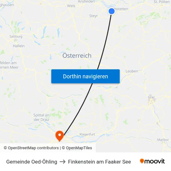 Gemeinde Oed-Öhling to Finkenstein am Faaker See map
