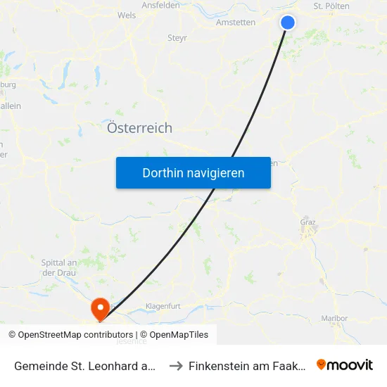 Gemeinde St. Leonhard am Forst to Finkenstein am Faaker See map