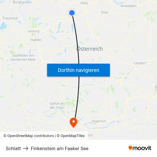 Schlatt to Finkenstein am Faaker See map