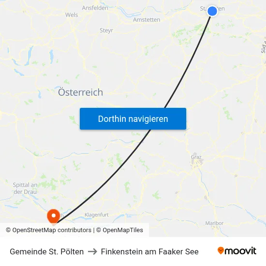 Gemeinde St. Pölten to Finkenstein am Faaker See map
