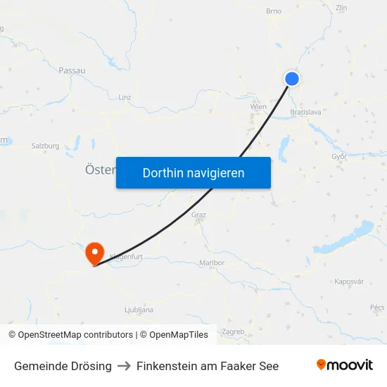 Gemeinde Drösing to Finkenstein am Faaker See map