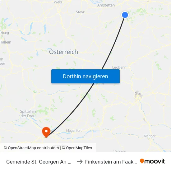 Gemeinde St. Georgen An Der Leys to Finkenstein am Faaker See map