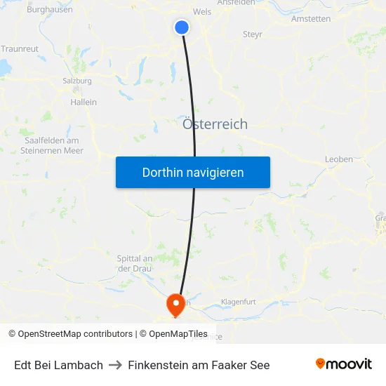 Edt Bei Lambach to Finkenstein am Faaker See map