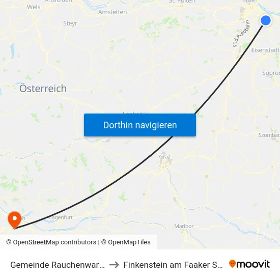 Gemeinde Rauchenwarth to Finkenstein am Faaker See map