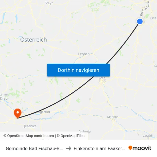 Gemeinde Bad Fischau-Brunn to Finkenstein am Faaker See map