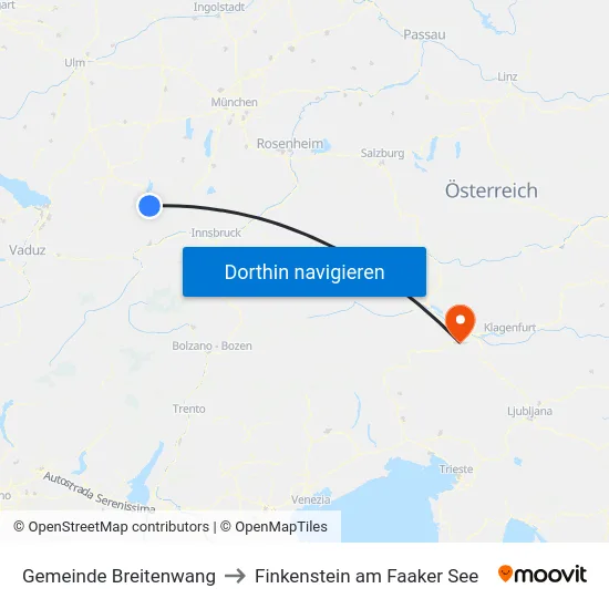 Gemeinde Breitenwang to Finkenstein am Faaker See map