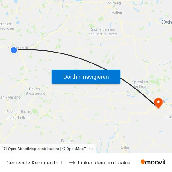 Gemeinde Kematen In Tirol to Finkenstein am Faaker See map