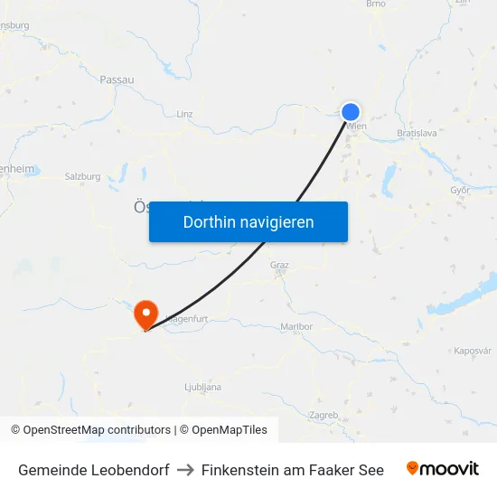 Gemeinde Leobendorf to Finkenstein am Faaker See map