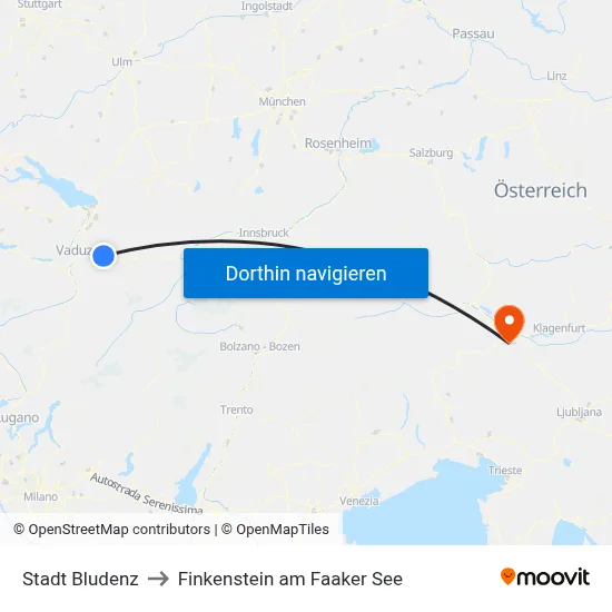 Stadt Bludenz to Finkenstein am Faaker See map