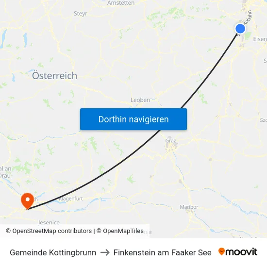Gemeinde Kottingbrunn to Finkenstein am Faaker See map