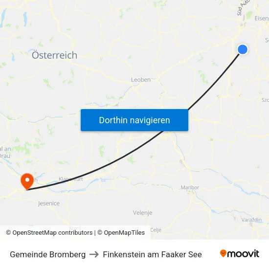 Gemeinde Bromberg to Finkenstein am Faaker See map
