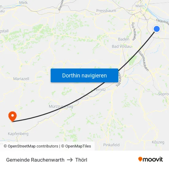 Gemeinde Rauchenwarth to Thörl map
