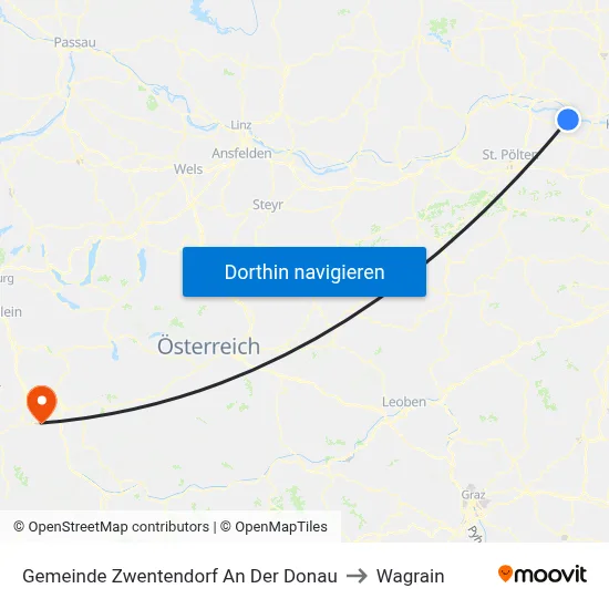Gemeinde Zwentendorf An Der Donau to Wagrain map