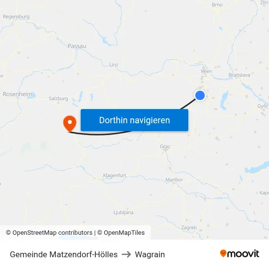 Gemeinde Matzendorf-Hölles to Wagrain map