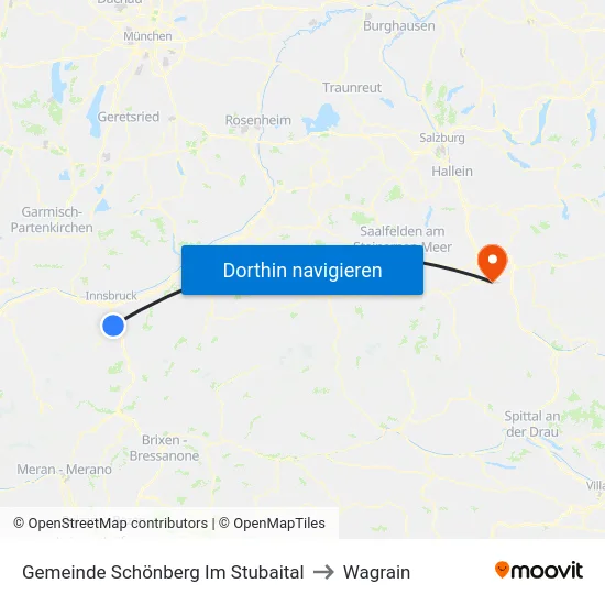 Gemeinde Schönberg Im Stubaital to Wagrain map
