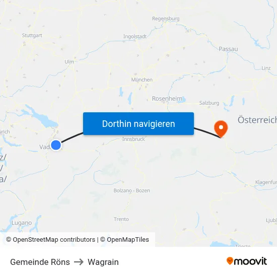 Gemeinde Röns to Wagrain map