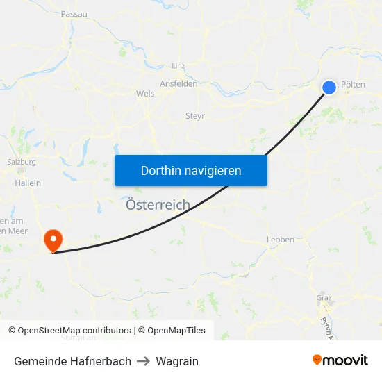 Gemeinde Hafnerbach to Wagrain map