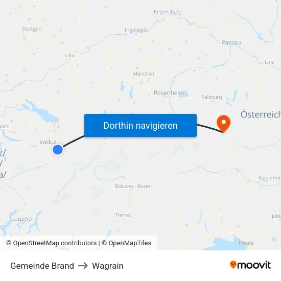 Gemeinde Brand to Wagrain map