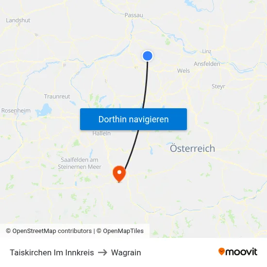 Taiskirchen Im Innkreis to Wagrain map