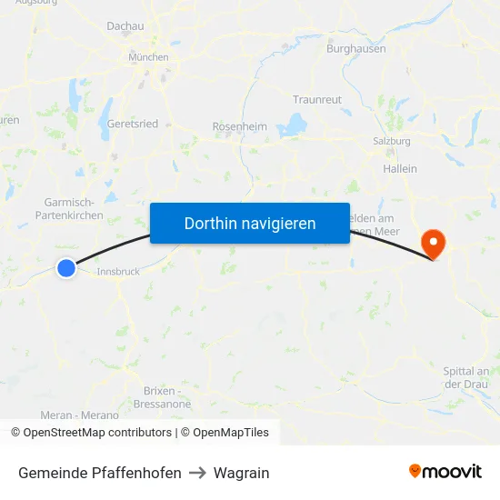 Gemeinde Pfaffenhofen to Wagrain map