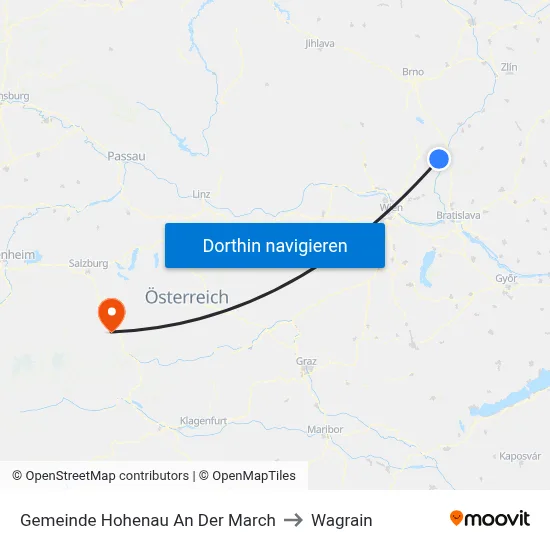 Gemeinde Hohenau An Der March to Wagrain map