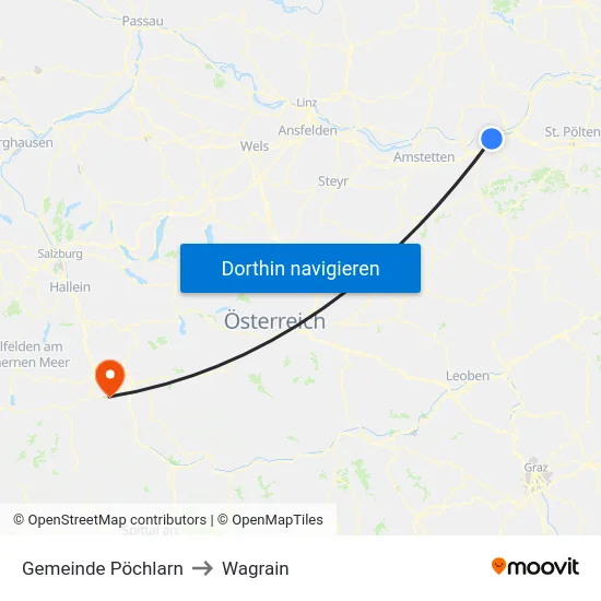 Gemeinde Pöchlarn to Wagrain map