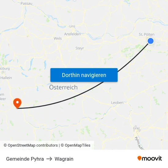 Gemeinde Pyhra to Wagrain map