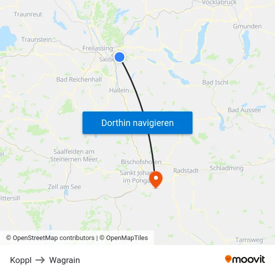 Koppl to Wagrain map